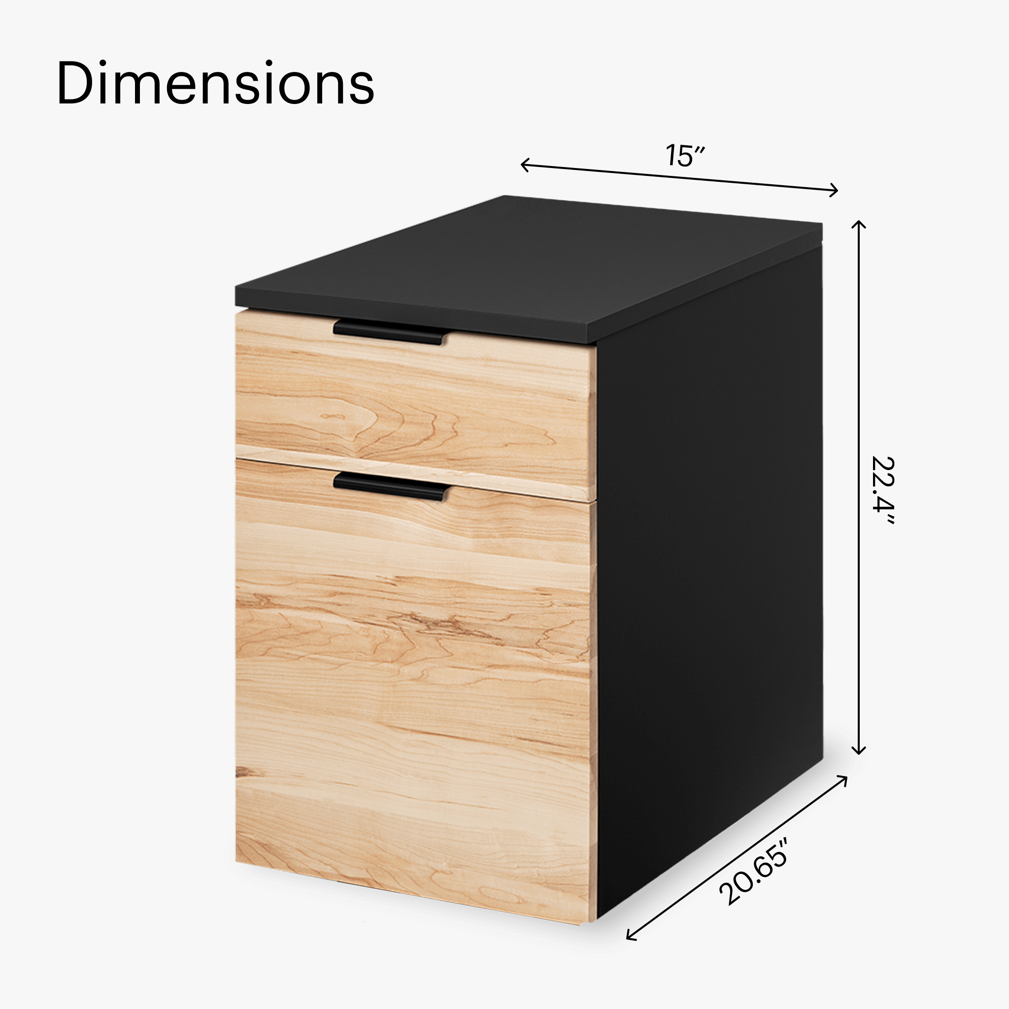 Neat Filing Cabinet - Black-Maple-None - Noir-Érable-Aucun
