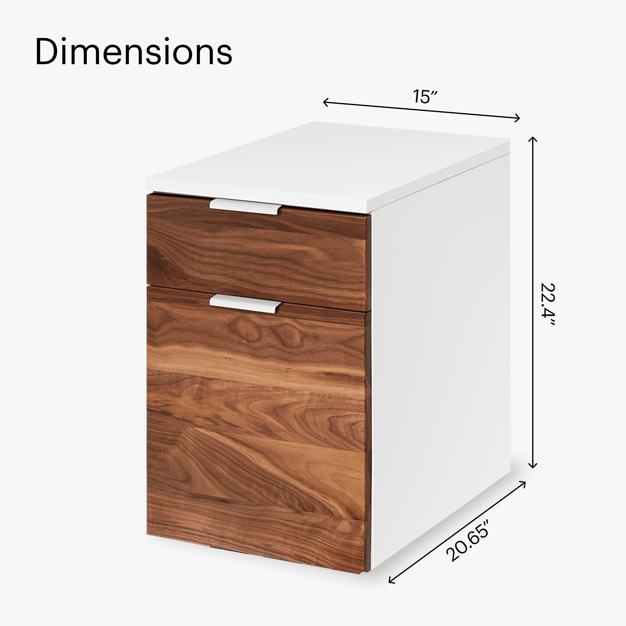 Neat Filing Cabinet - White-Walnut-None - Blanc-Noyer-Aucun