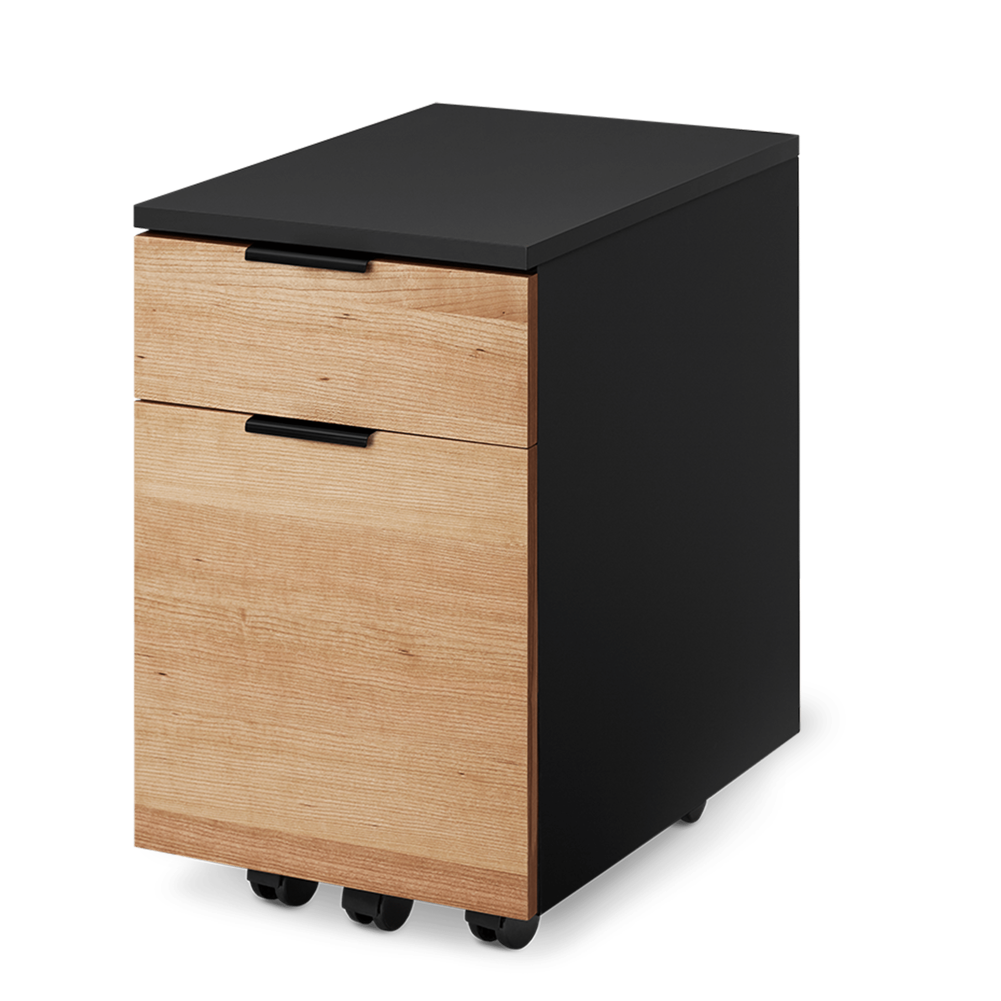 Neat Filing Cabinet - Black-Cherrywood-Wheels - Noir-Cerisier-Roulettes