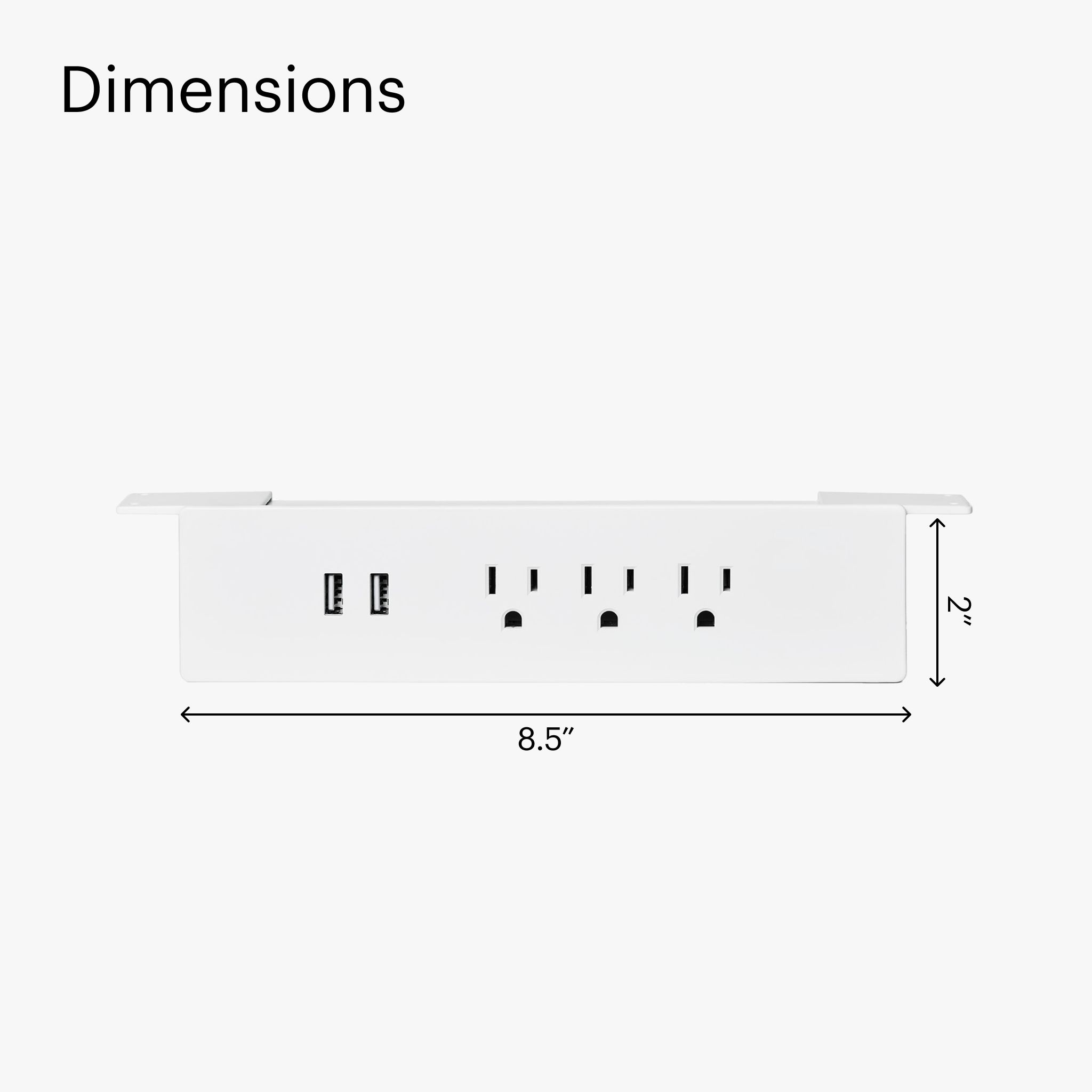 Under Desk Power Bar - White-Under_Desk - Blanche-Sous_bureau - - first-image