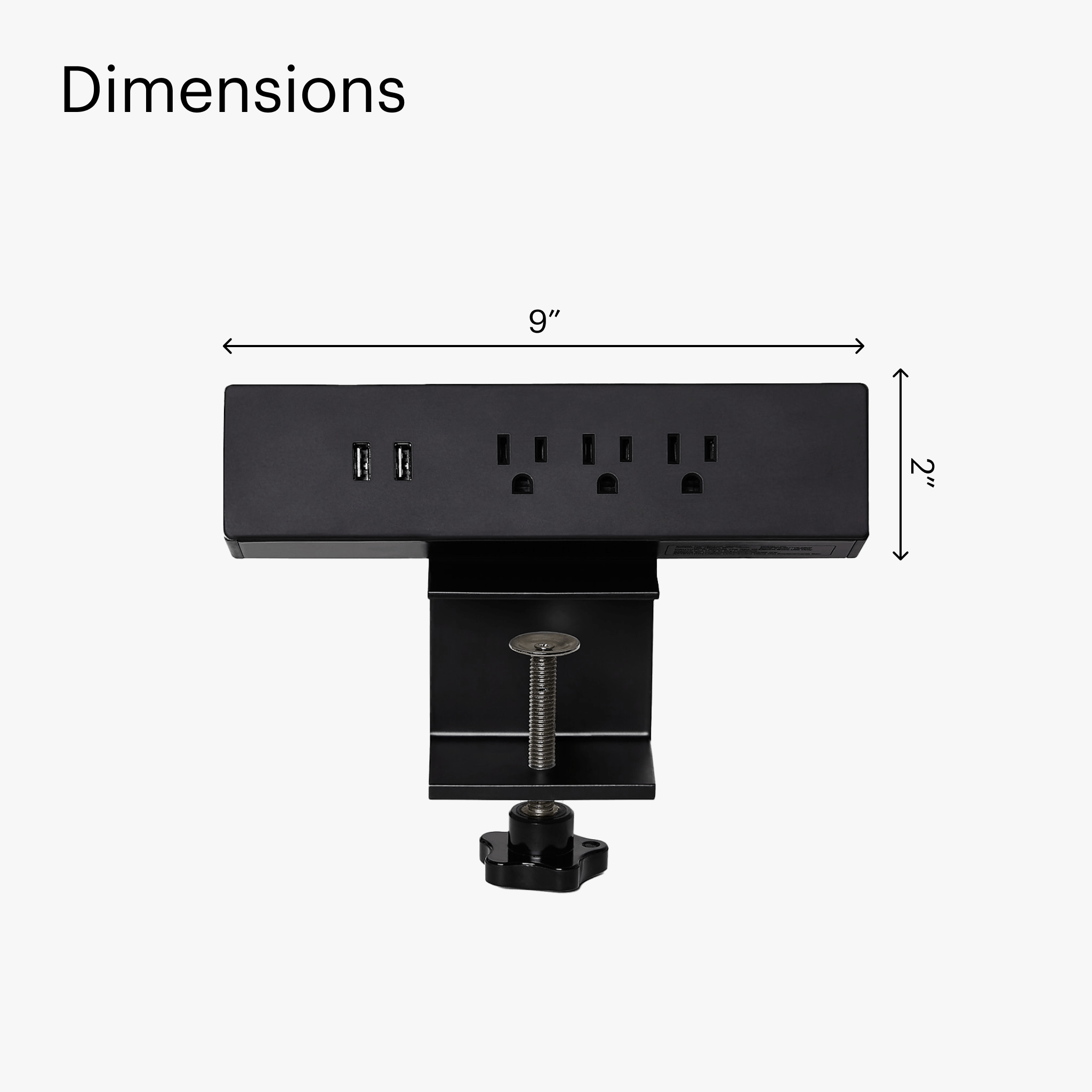 On Desk Power Bar - Black-On Desk - Noire-Sur bureau - first-image