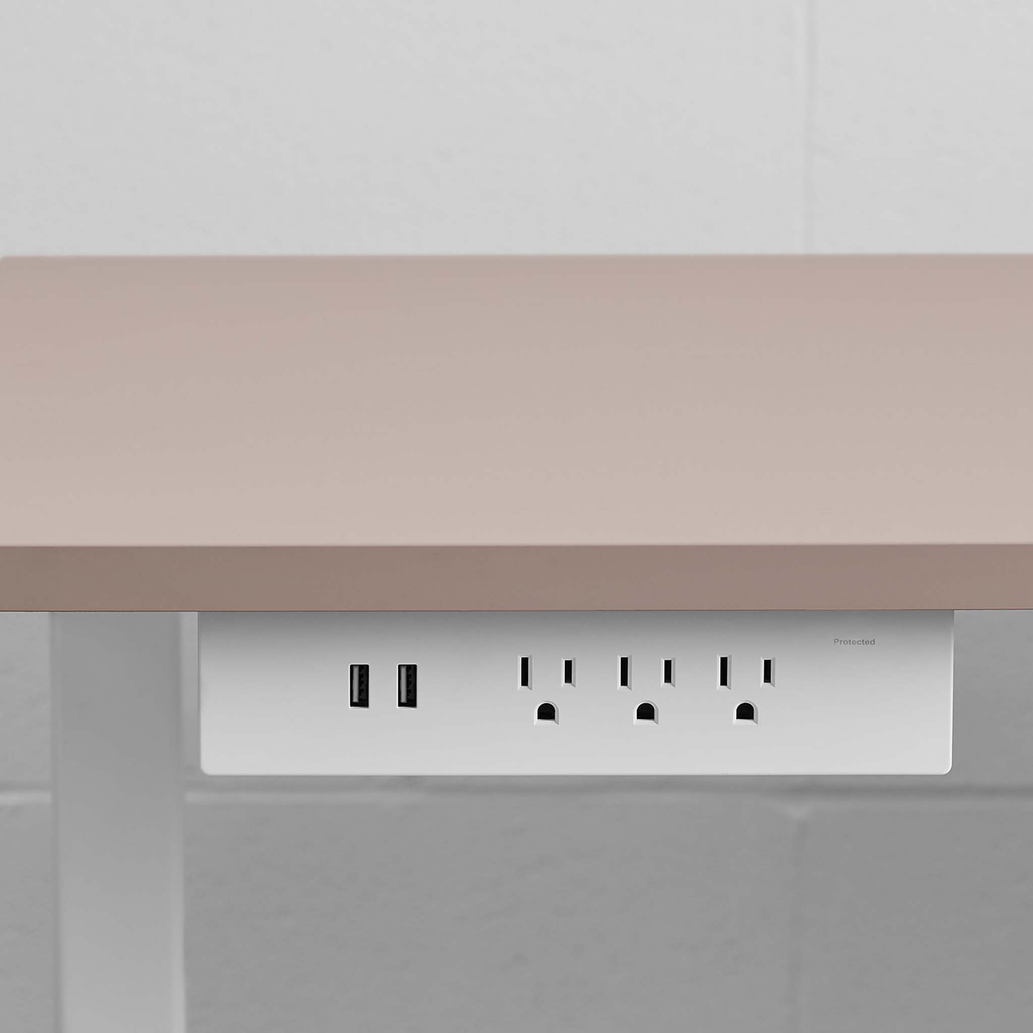 Under Desk Power Bar - White-Under Desk - Blanche-Sous bureau