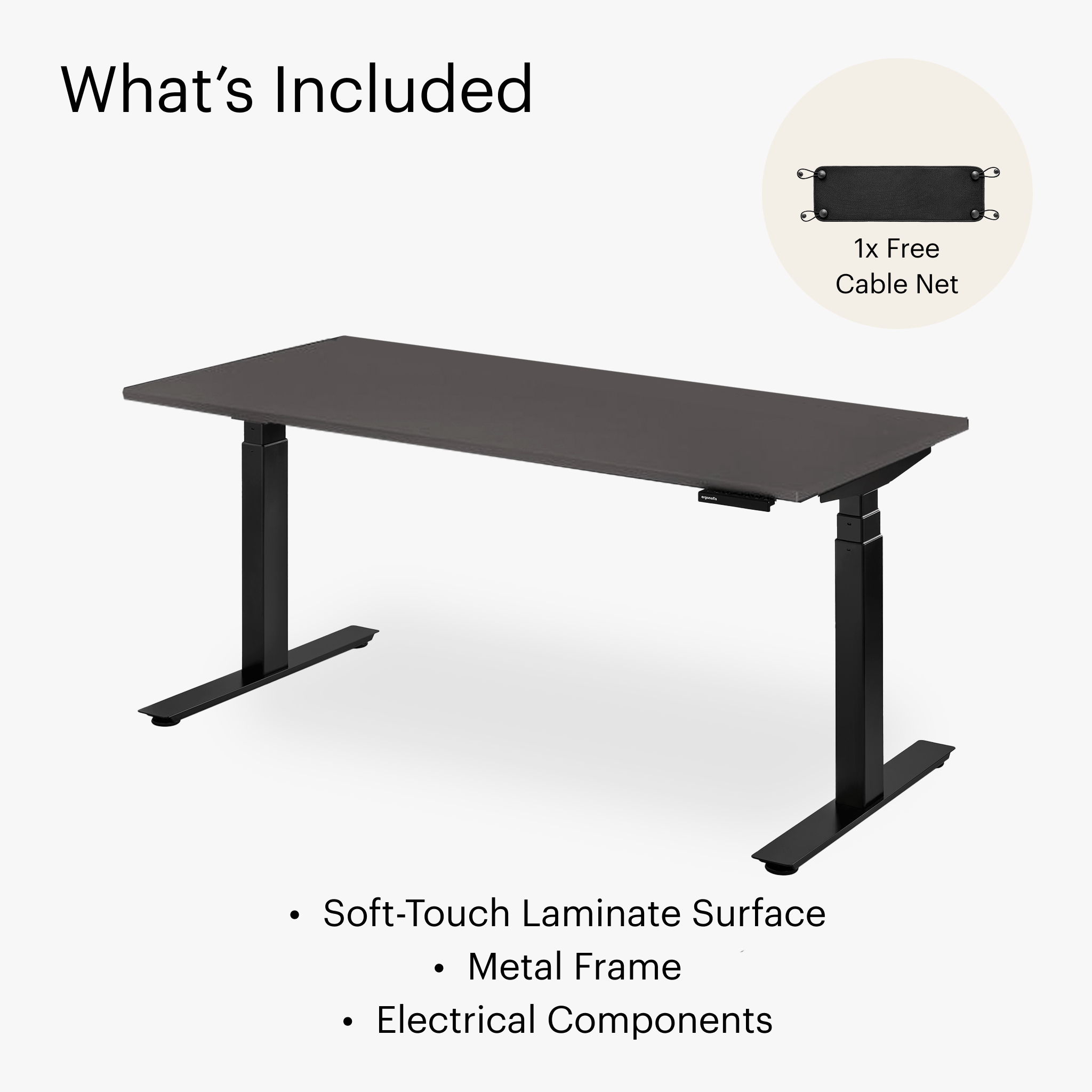 Shift Standing Desk - Graphite Grey/Black - Gris Graphite/Noir