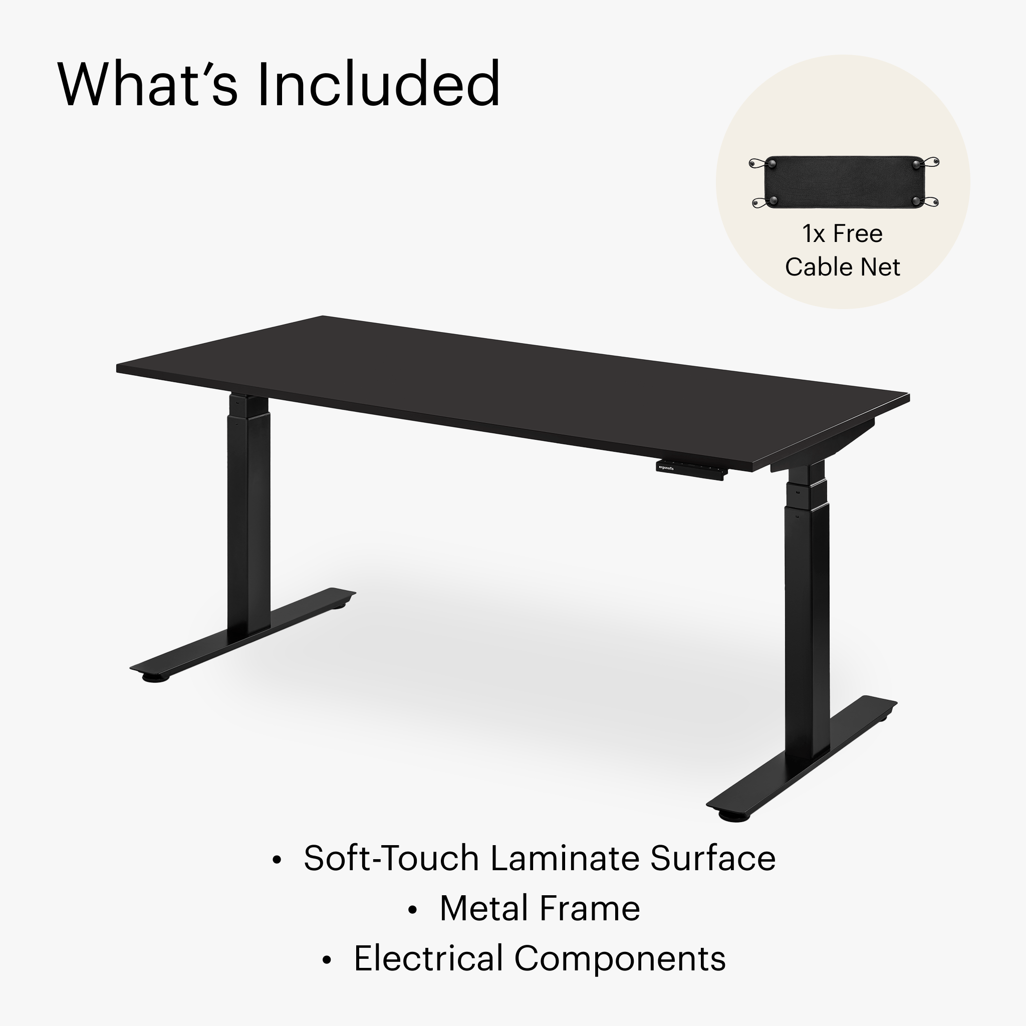 Shift Standing Desk - Deep Black/Black - Noir Profond/Noir