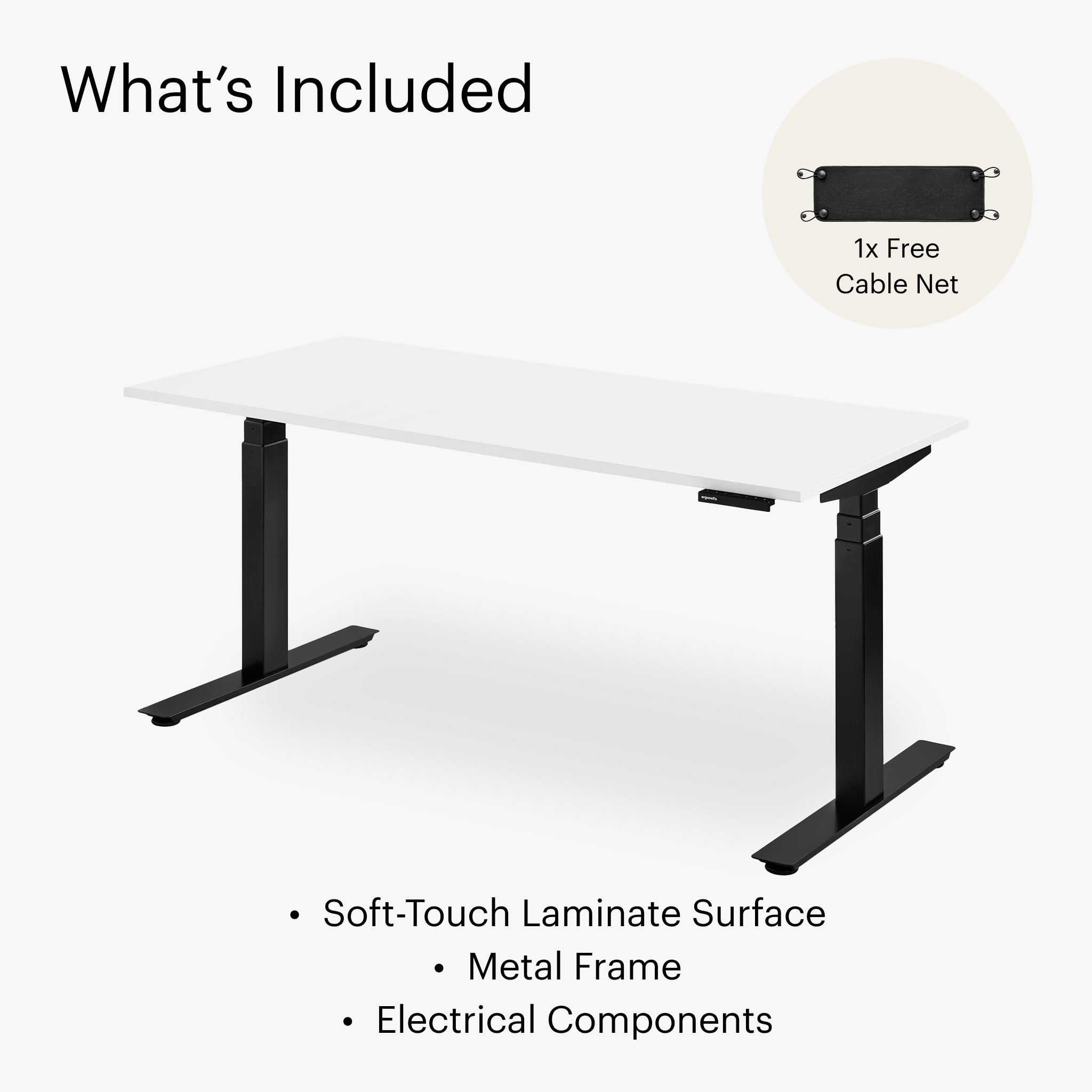 Shift Standing Desk - Ice White/Black - Blanc Glacial/Noir
