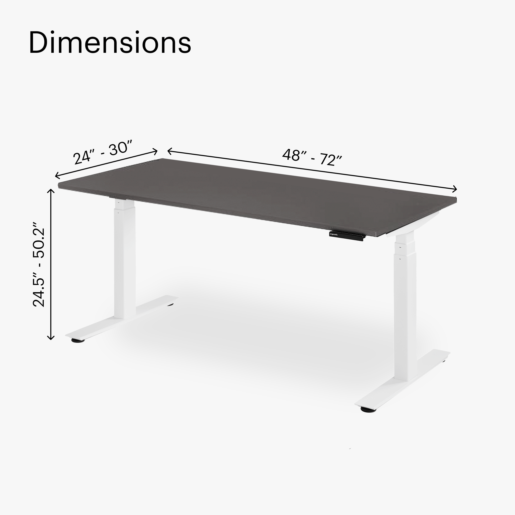 Shift Standing Desk - Graphite Grey/White - Gris Graphite/Blanc