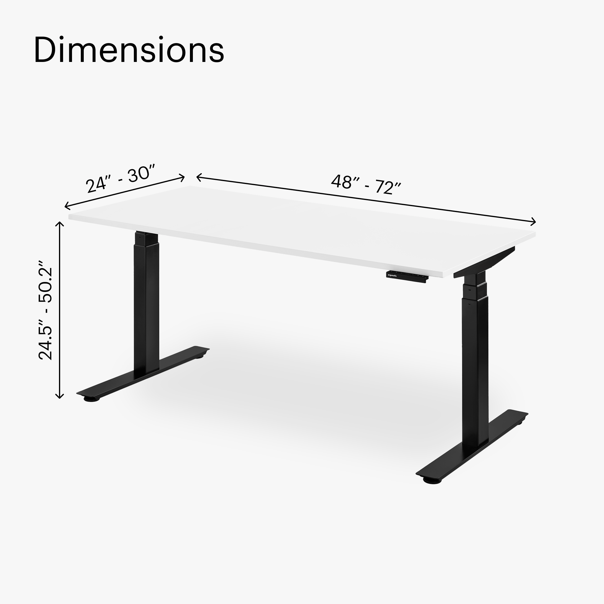 Bureau Réglable En Hauteur 110x60 Cm - Ajustement Manuel 72-115 Cm - Blanc - Plan De Travail Résistant - 7