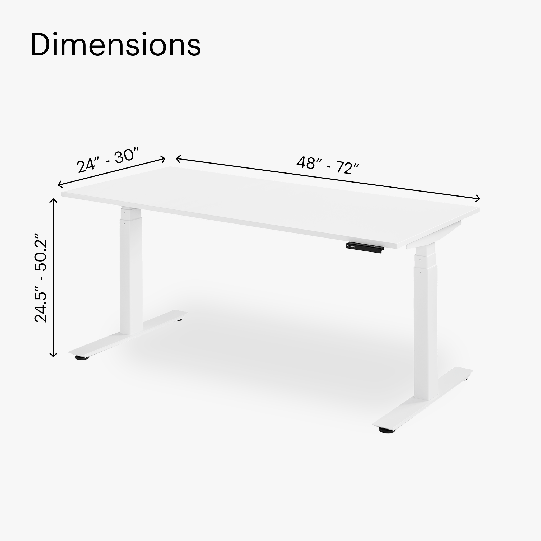 Shift Standing Desk - Ice White/White - Blanc Glacial/Blanc