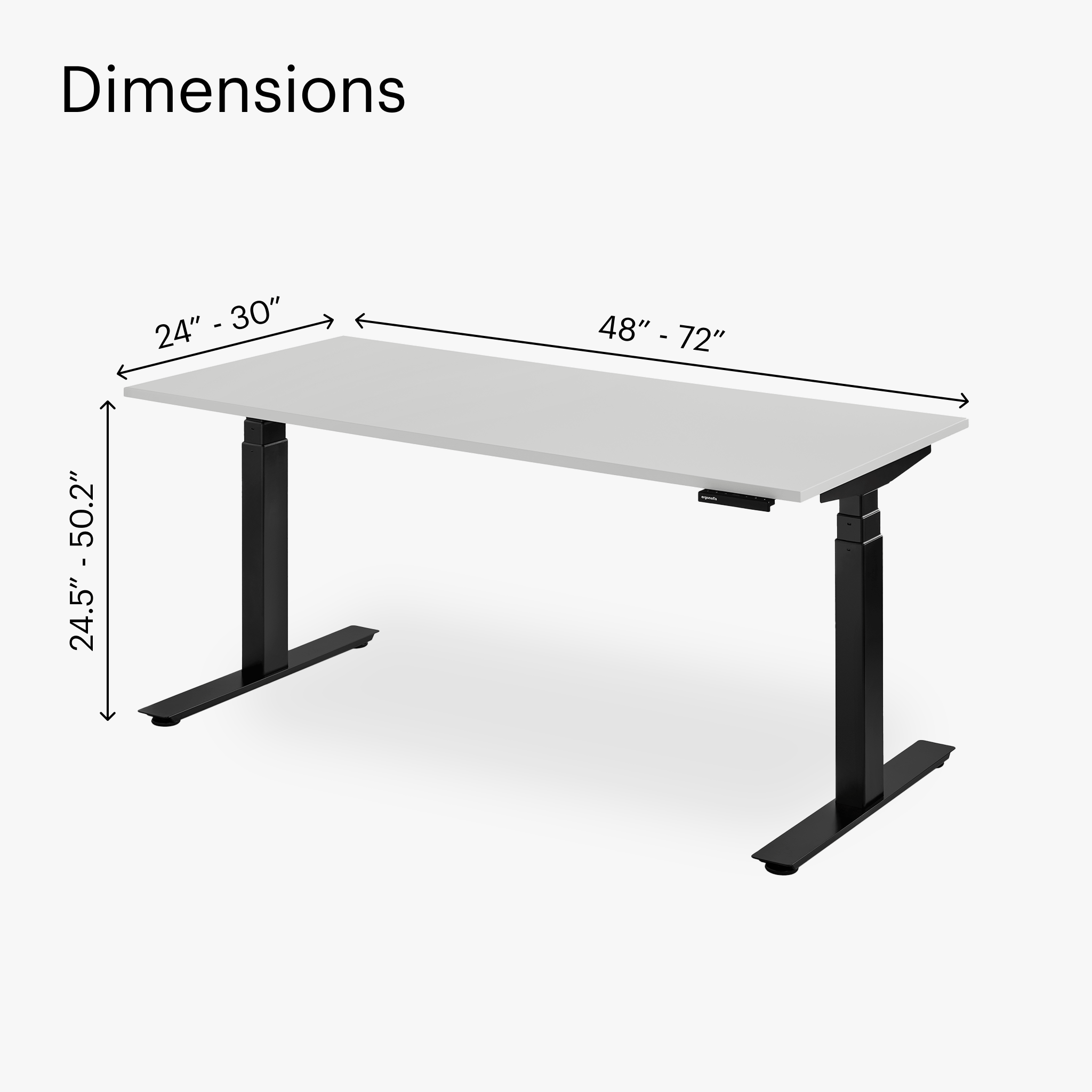 Shift Standing Desk - Pale Grey/Black - Gris Clair/Noir