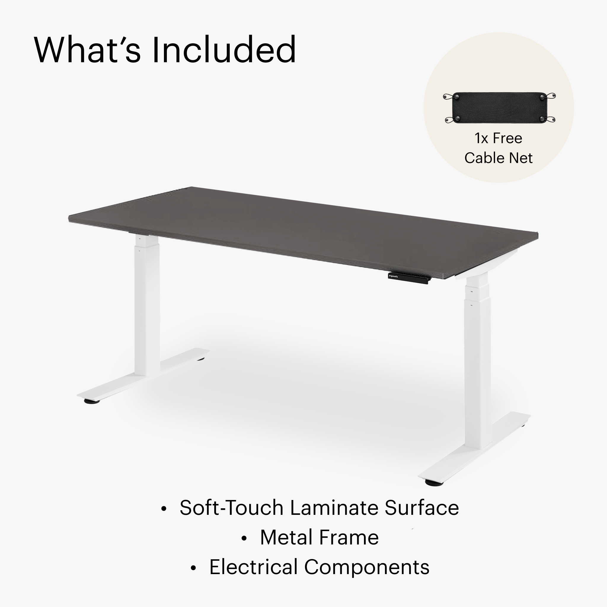 Shift Standing Desk - Graphite Grey/White - Gris Graphite/Blanc