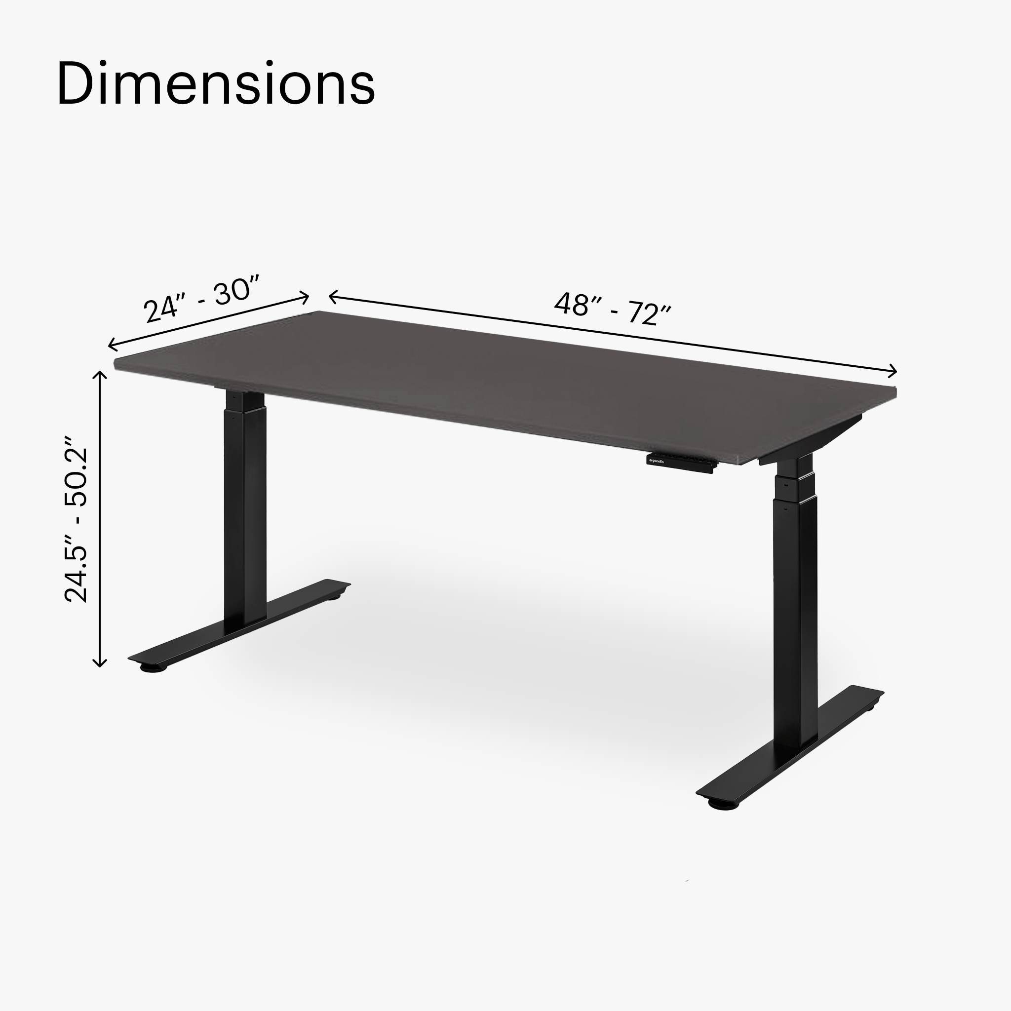 Shift Standing Desk - Graphite Grey/Black - Gris Graphite/Noir