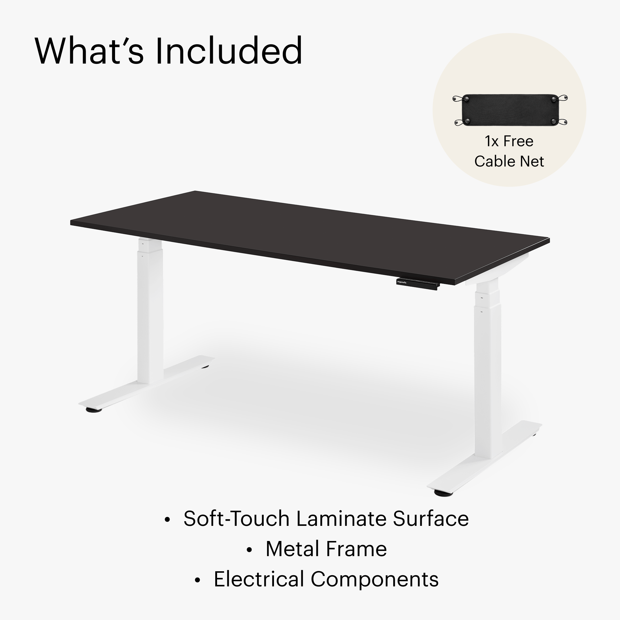 Shift Standing Desk - Deep Black/White - Noir Profond/Blanc