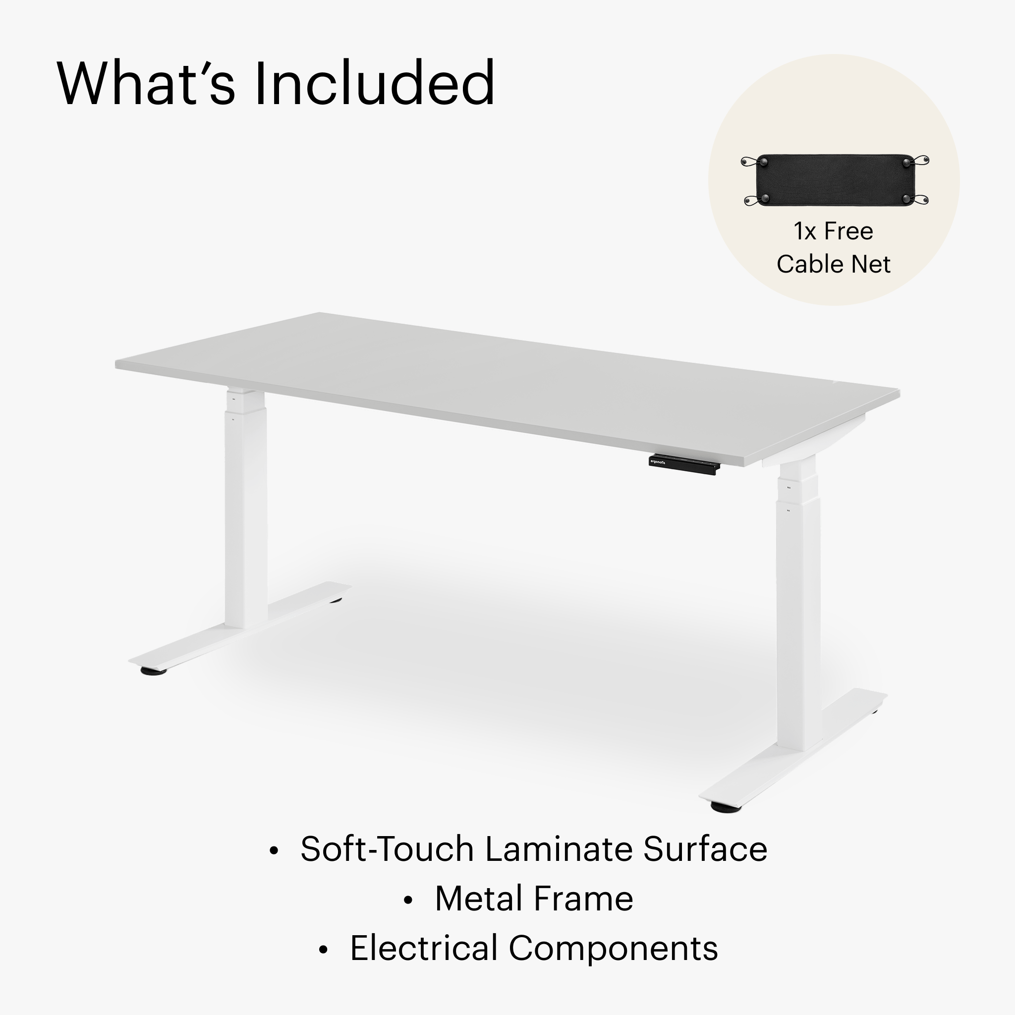 Shift Standing Desk - Pale Grey/White - Gris Clair/Blanc
