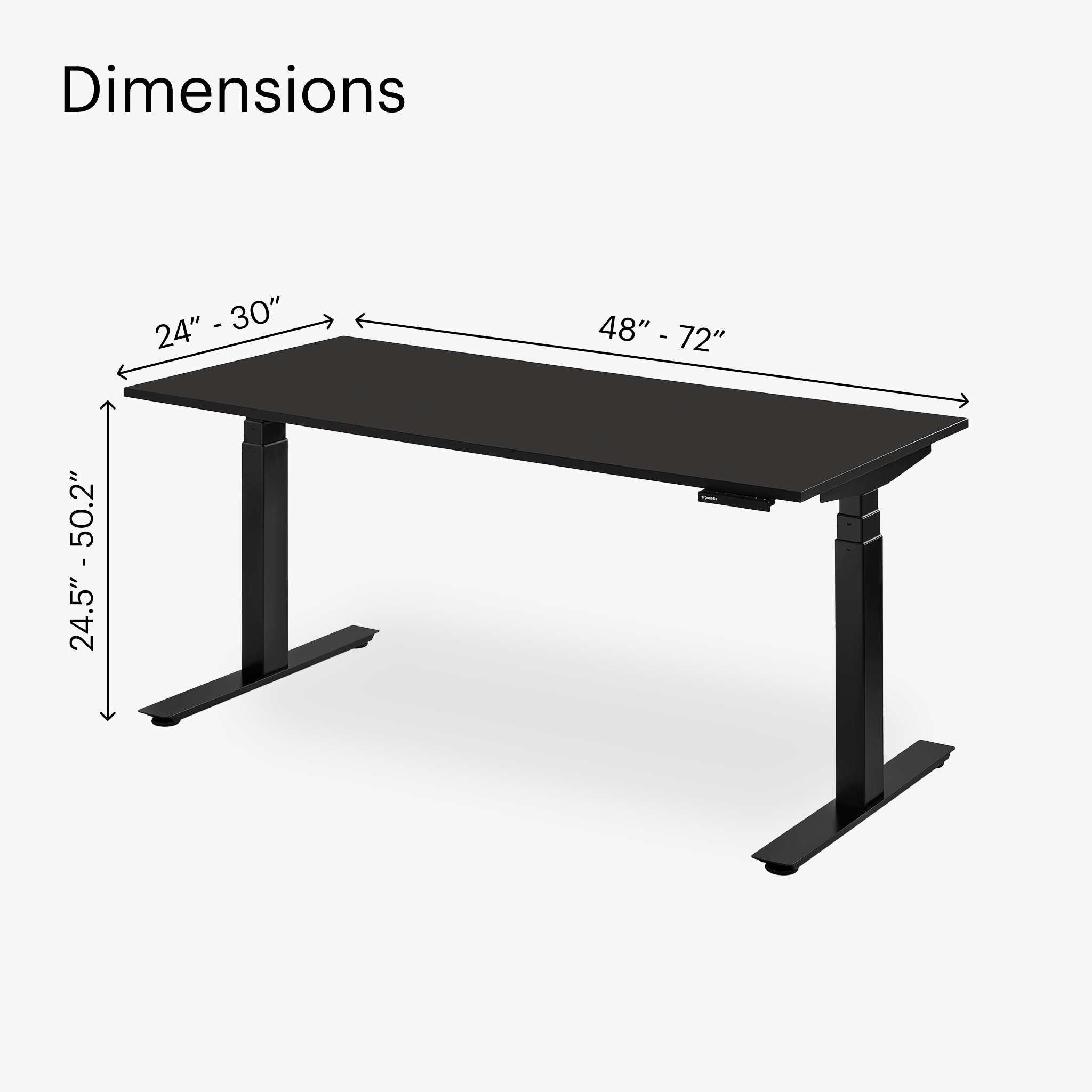 Shift Standing Desk - Deep Black/Black - Noir Profond/Noir