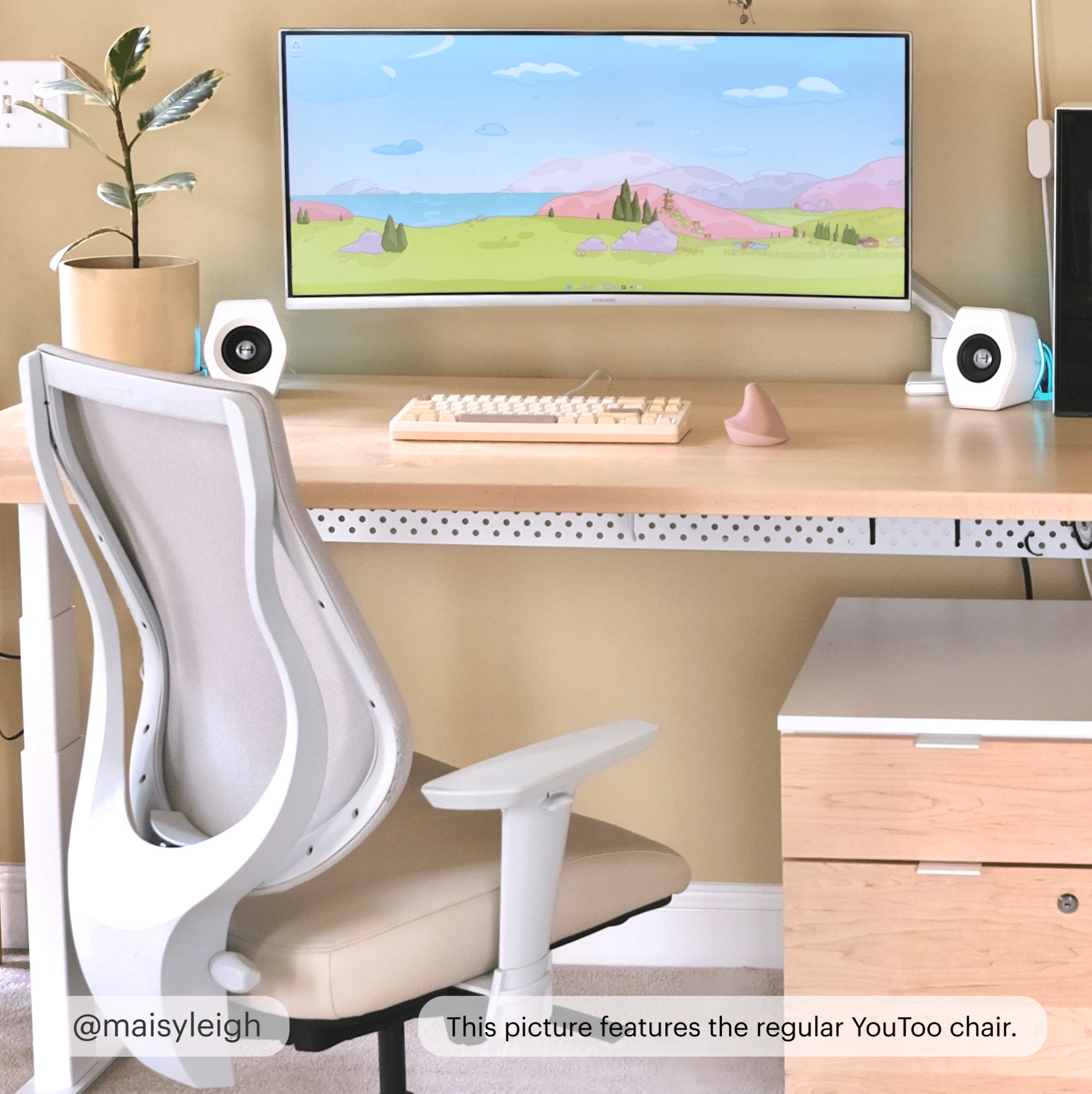 YouToo Ergonomic Chair - Ash-Cream – Beige