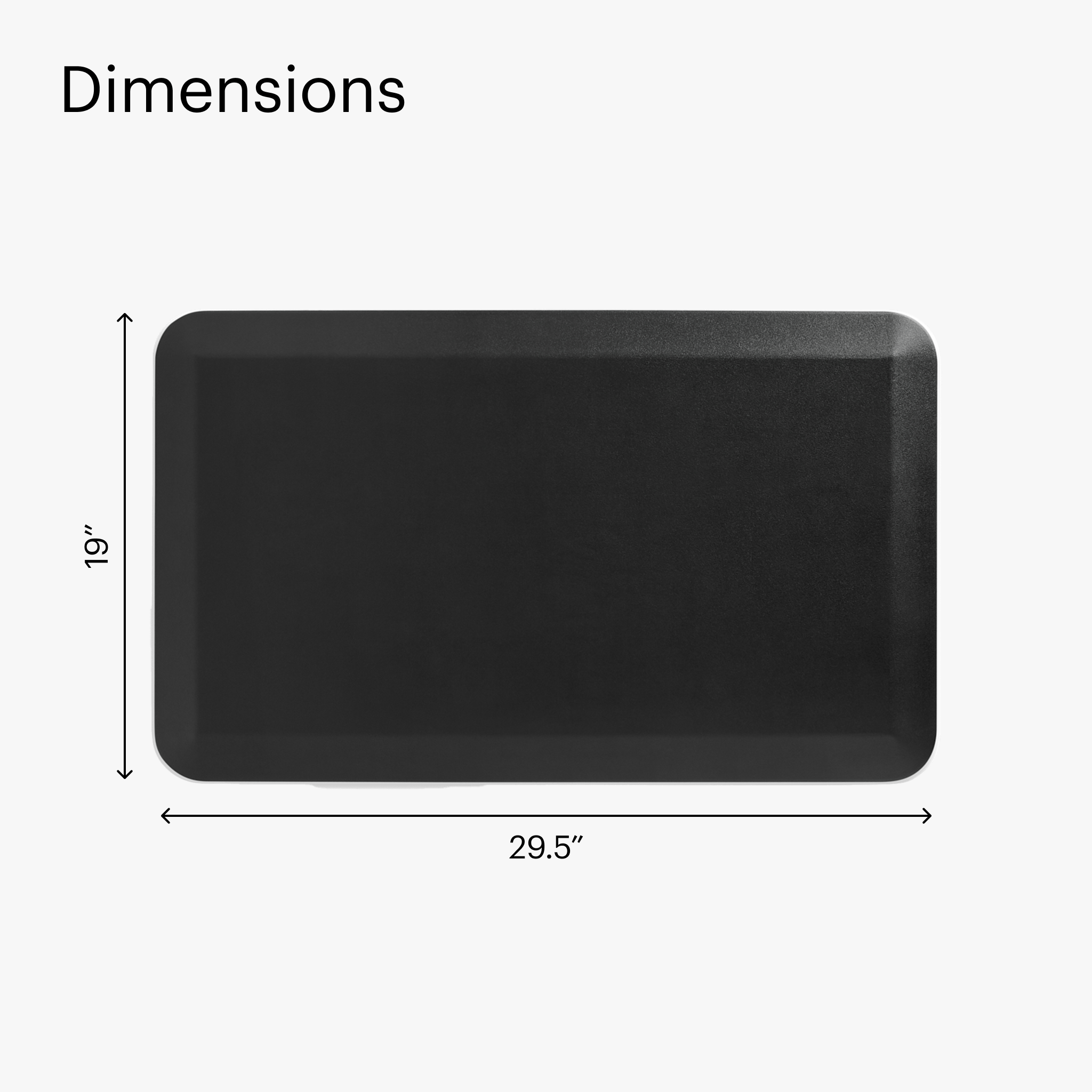 Standing Desk Mat - Black - Noir