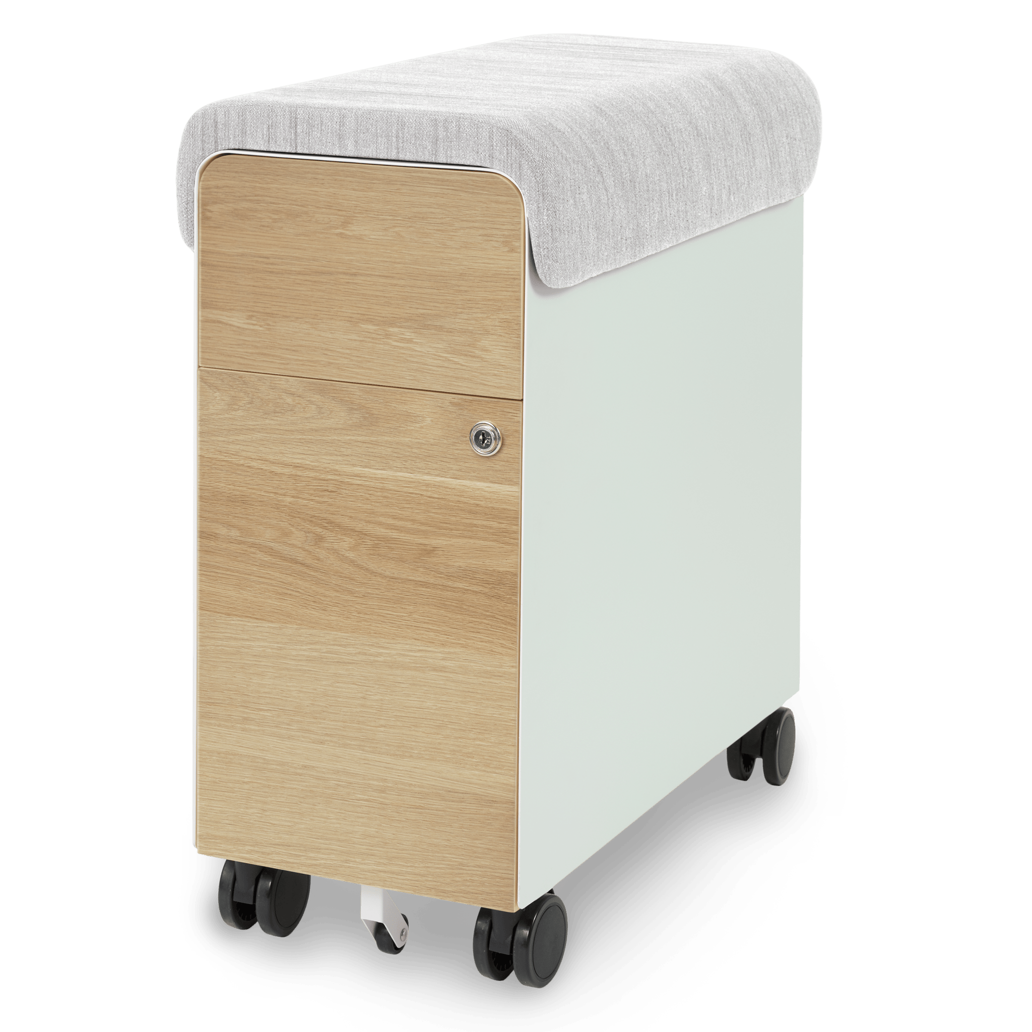 Tidy - White-White_Oak-Light_Grey_Cushion - Blanc-Chêne_Blanc-Coussin_Gris_Pâle