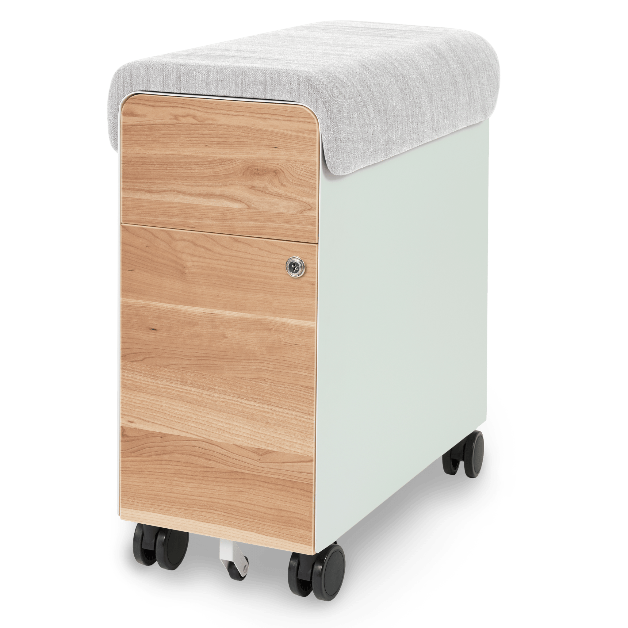Tidy - White-Cherrywood-Light_Grey_Cushion - Blanc-Cerisier-Coussin_Gris_Pâle