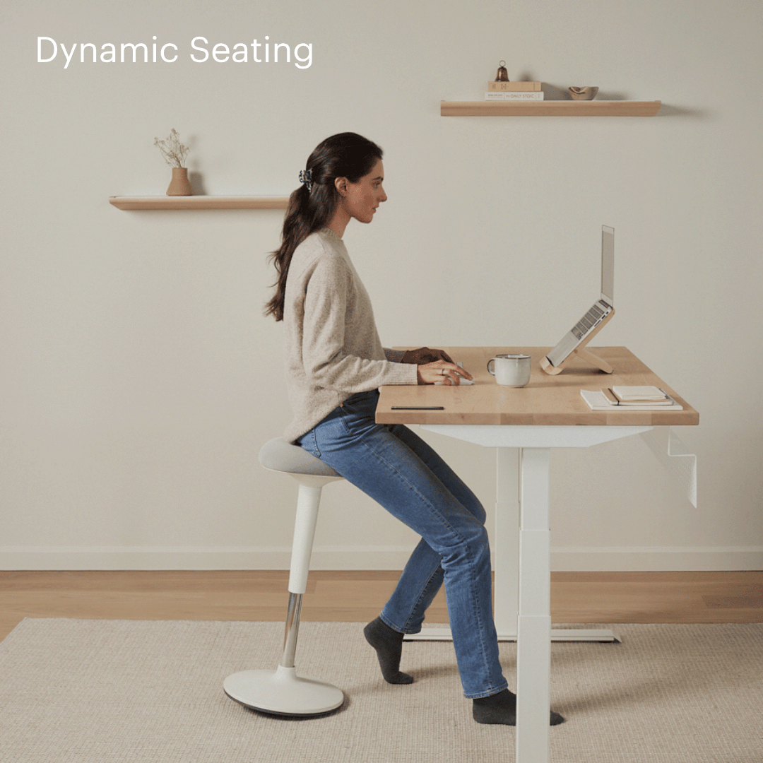 The Tilt Ergonomic Stool - Black - Noir - White - Blanc