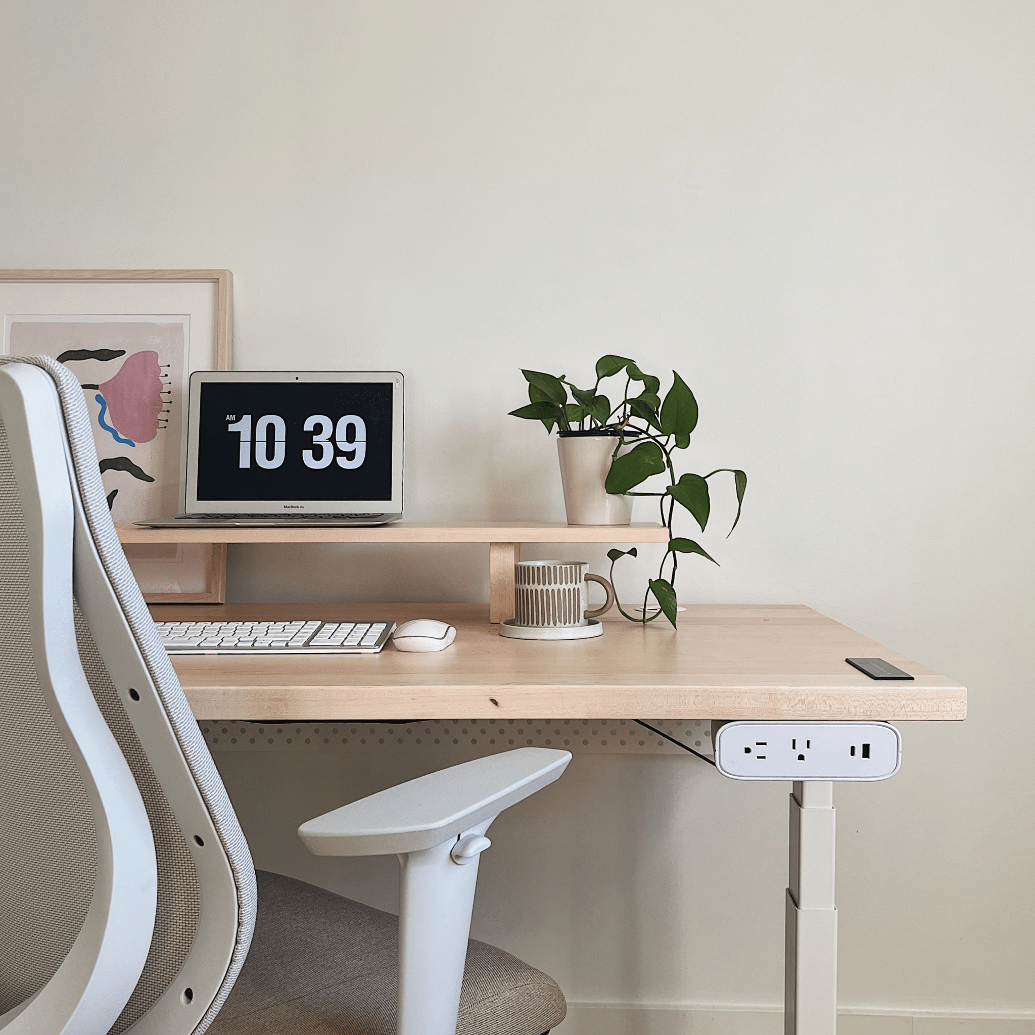 Under Desk USB-C Power Strip - White-Under Desk - Blanche-Sous bureau