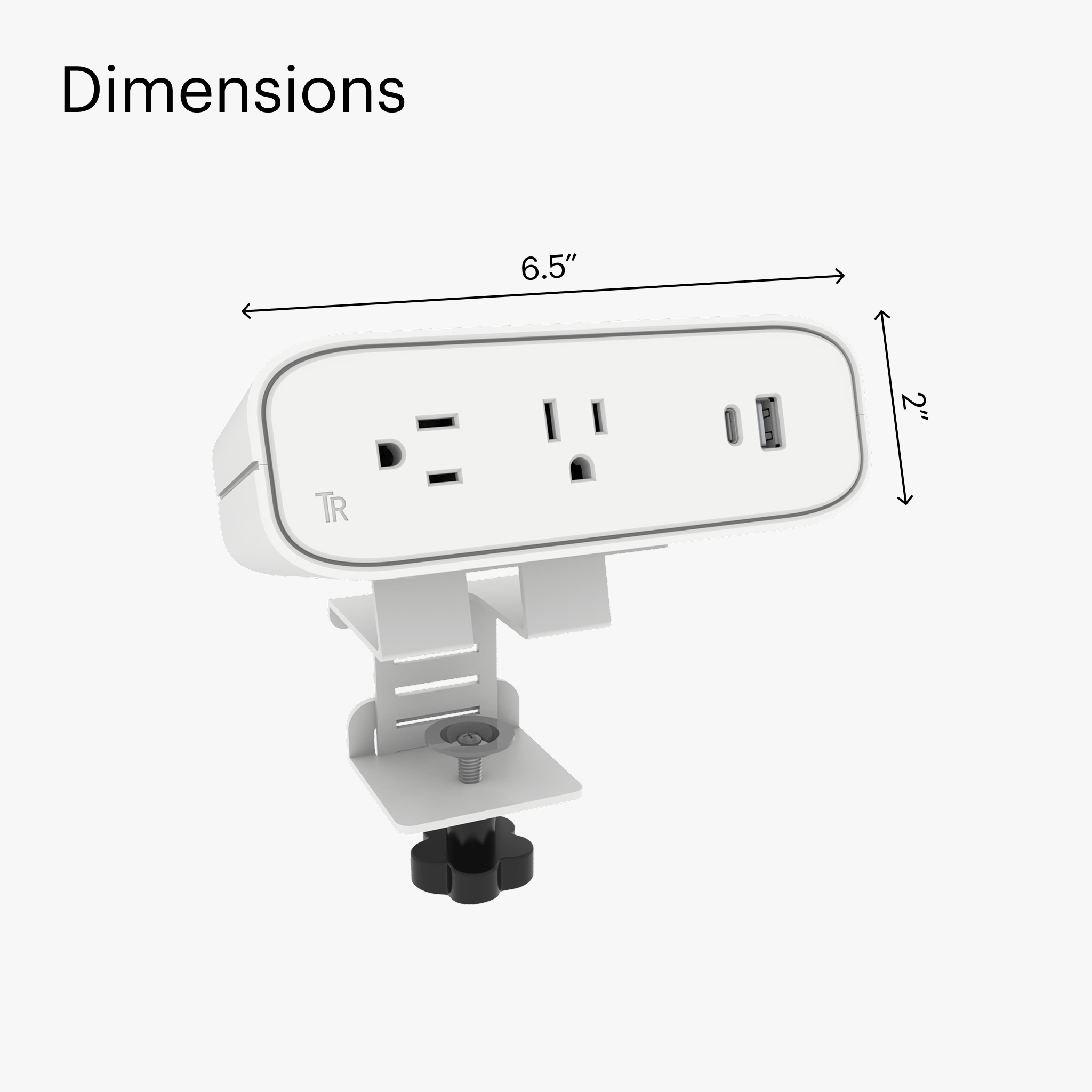 On Desk USB-C Power Strip - White-On_Desk - Blanche-Sur bureau - first-image