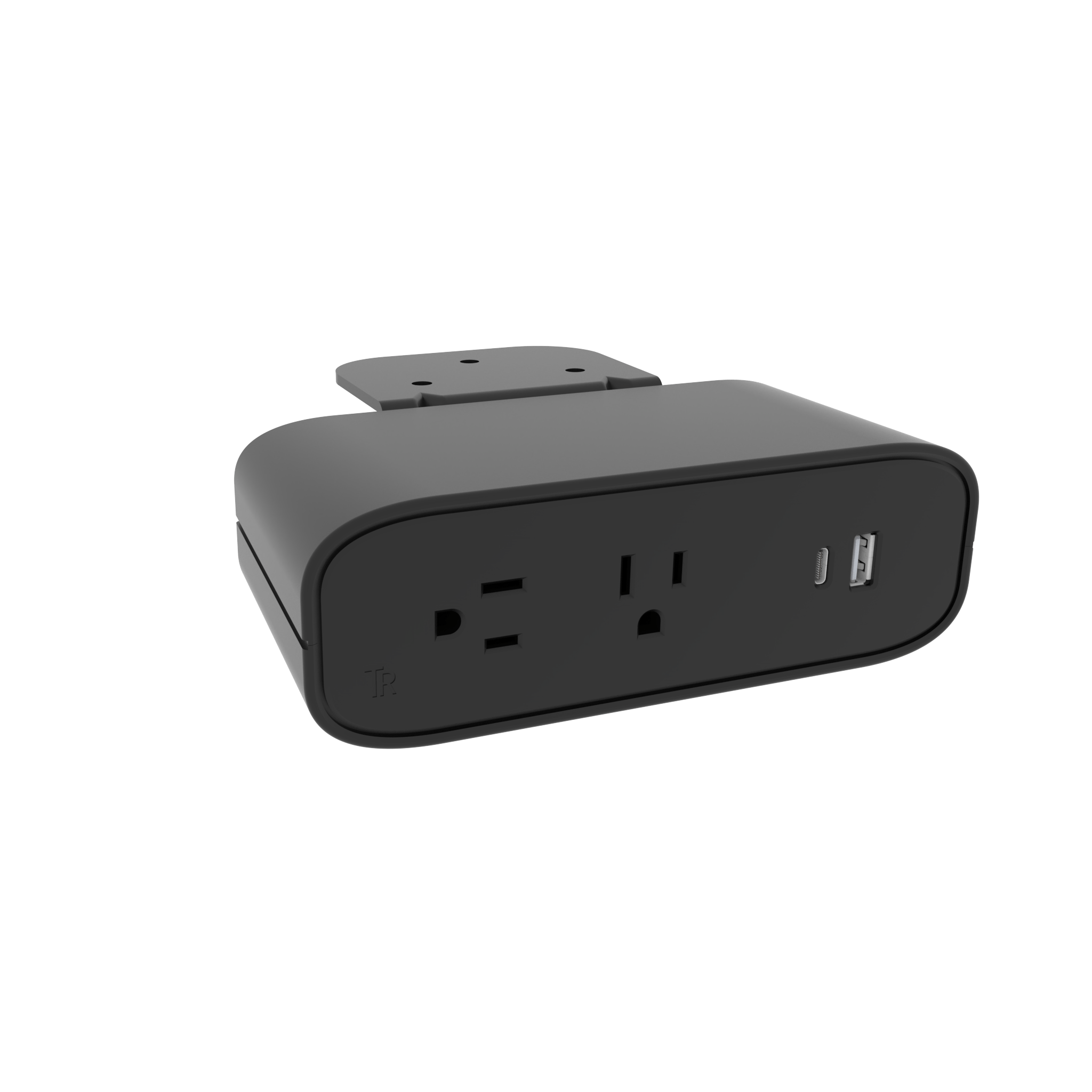 Under Desk USB-C Power Strip - Black-Under Desk - Noire-Sous bureau