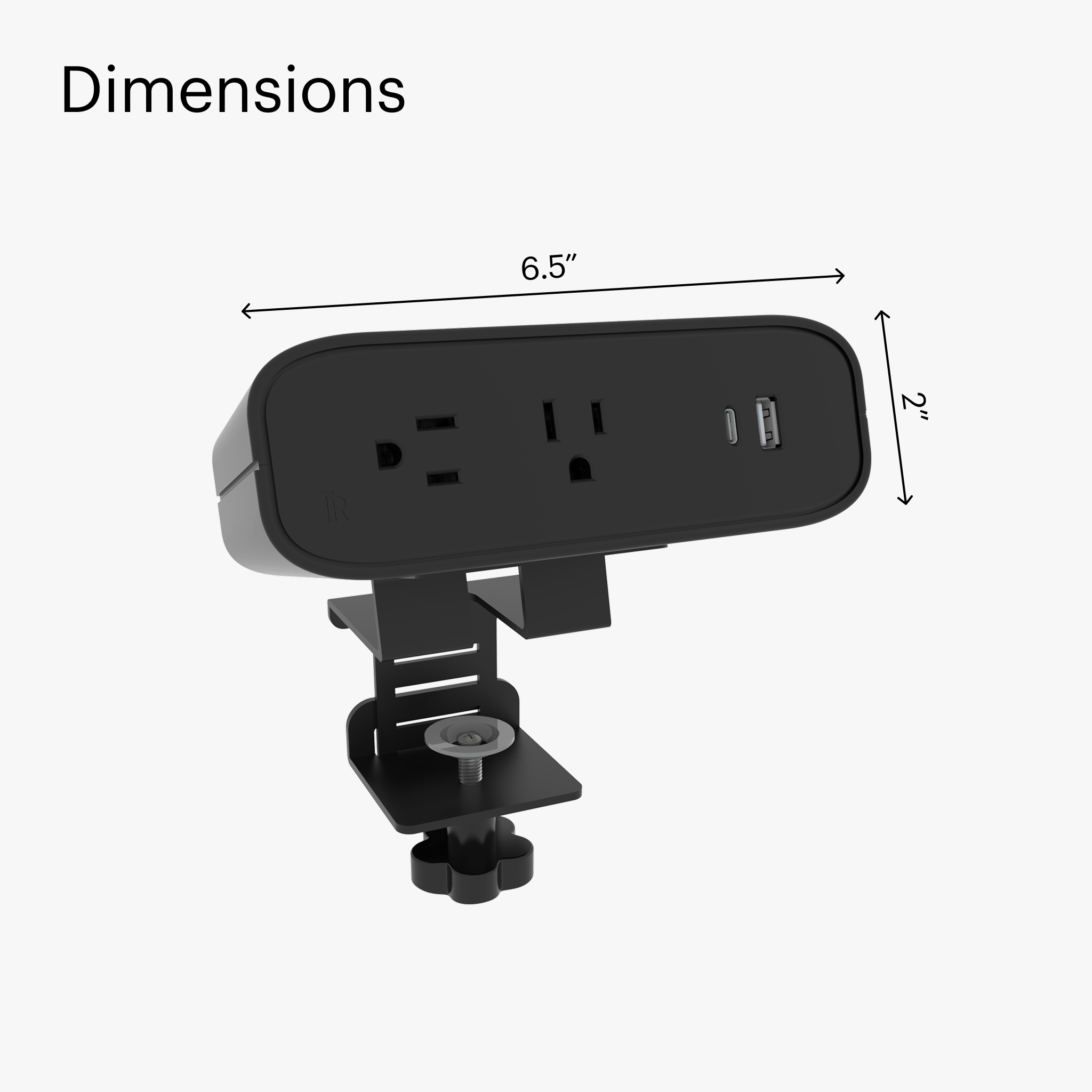 On Desk USB-C Power Strip - Black-On_Desk - Noire-Sur_bureau - first-image