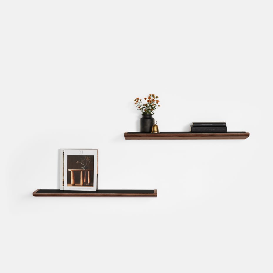 Ergonofis - Wall Shelf - Black-Walnut - Noir-Noyer