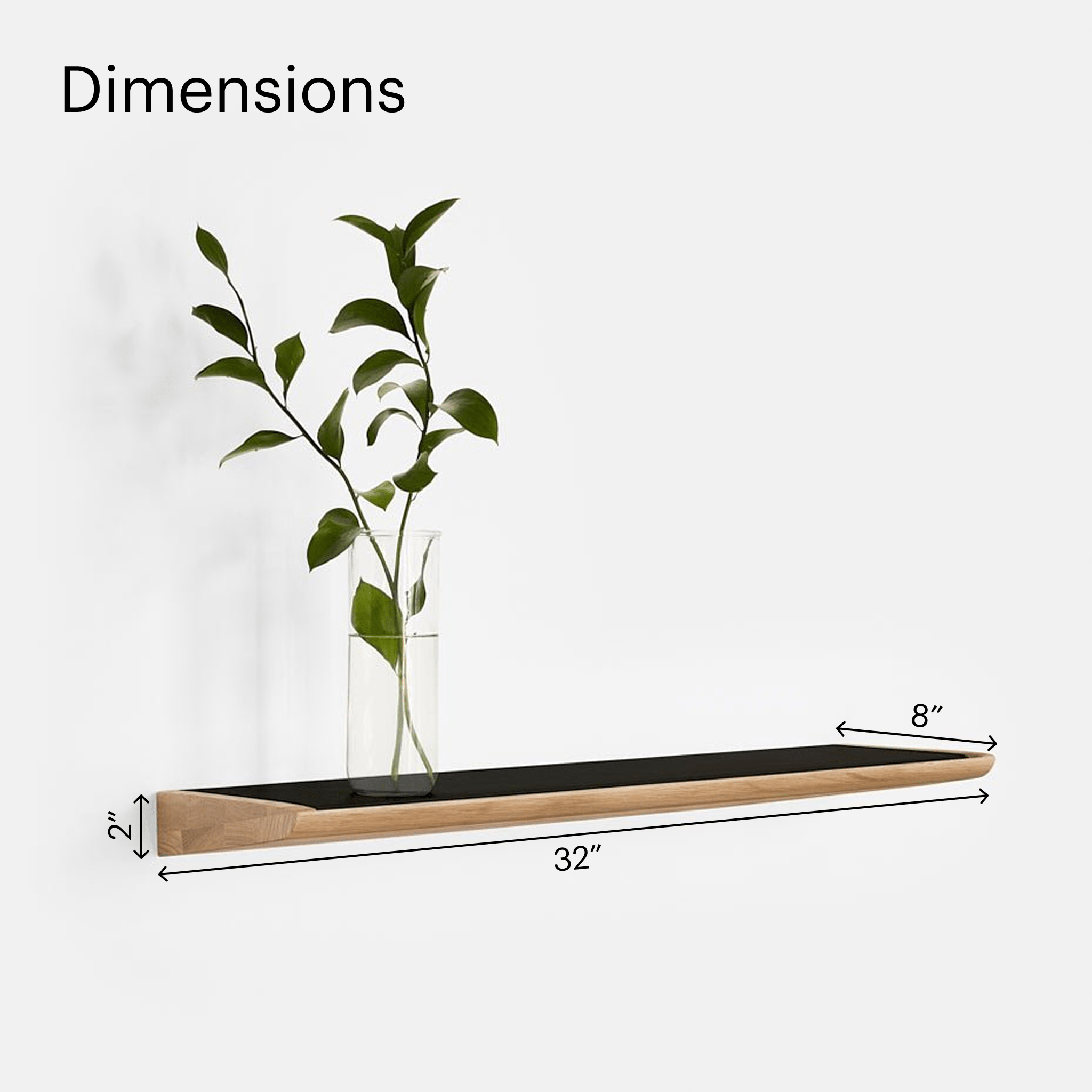 Ergonofis - Wall Shelf - Black-White Oak - Noir-Chêne Blanc - first-image