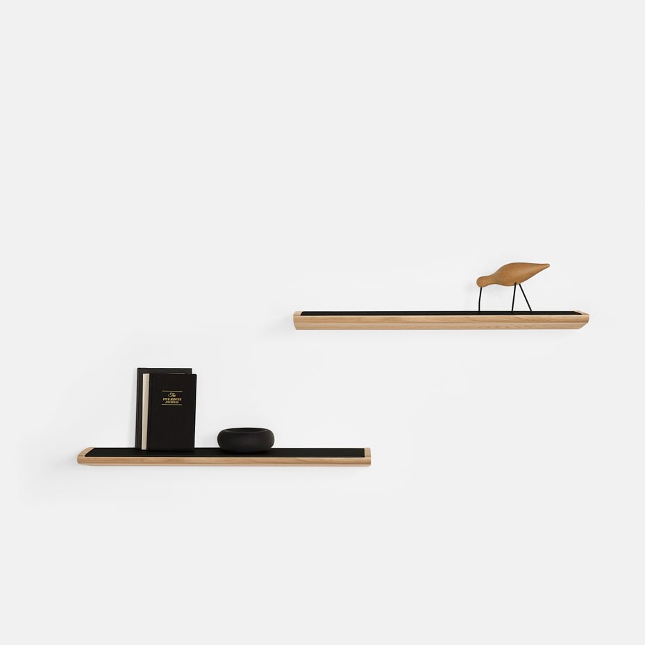 Ergonofis - Wall Shelf - Black-White Oak - Noir-Chêne Blanc