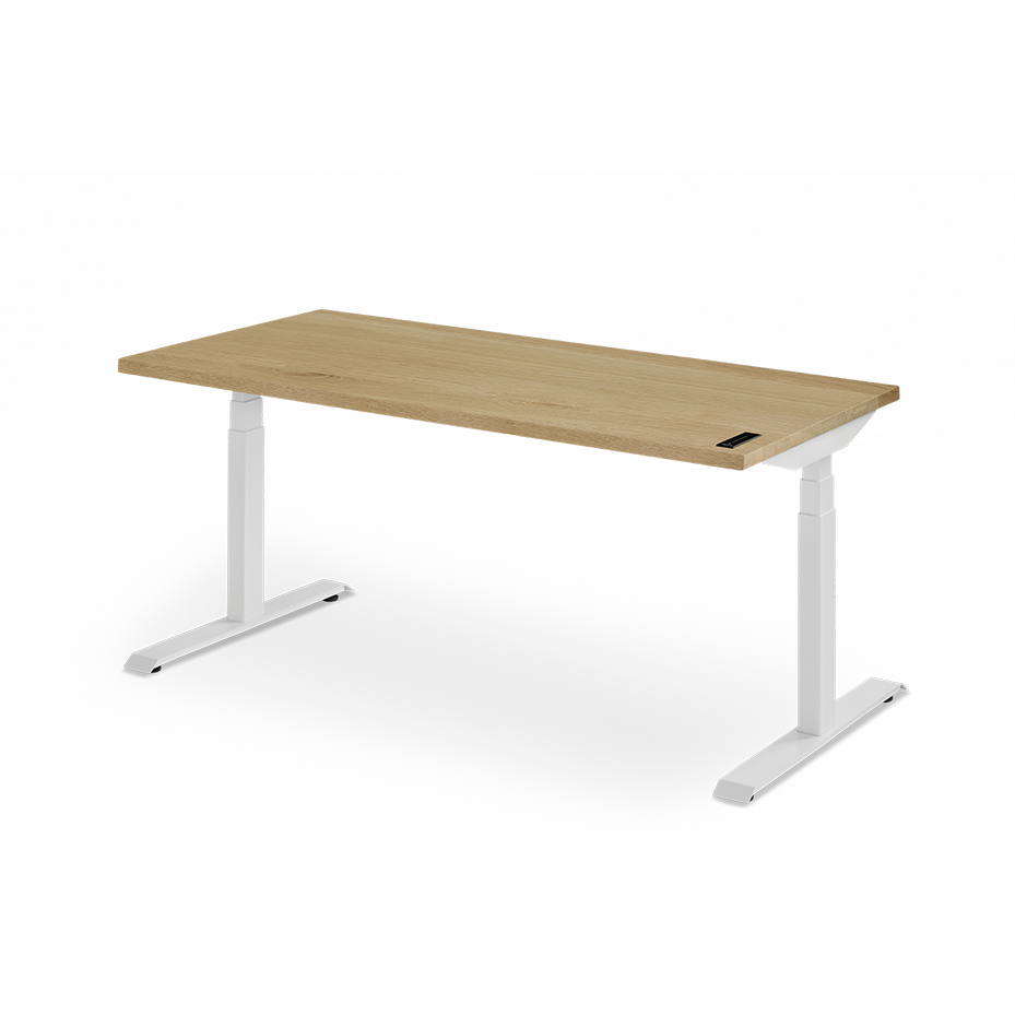 Almost Perfect Sway Desk - White-White Oak - Blanc-Chêne Blanc