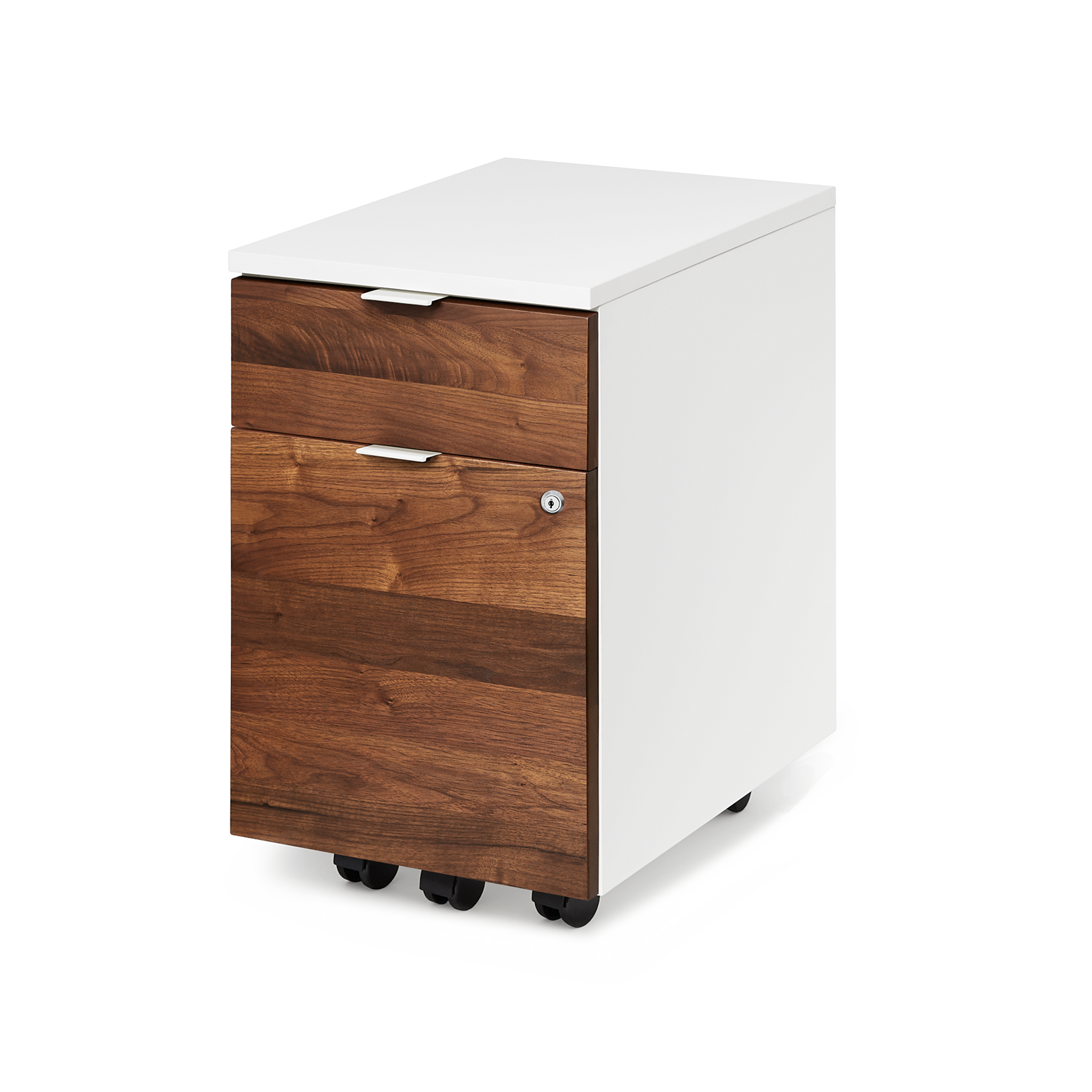 Neat Filing Cabinet - Cabinet-Color-White/Front-Panels-Walnut - Cabinet-Color-Blanc/Front-Panels-Noyer