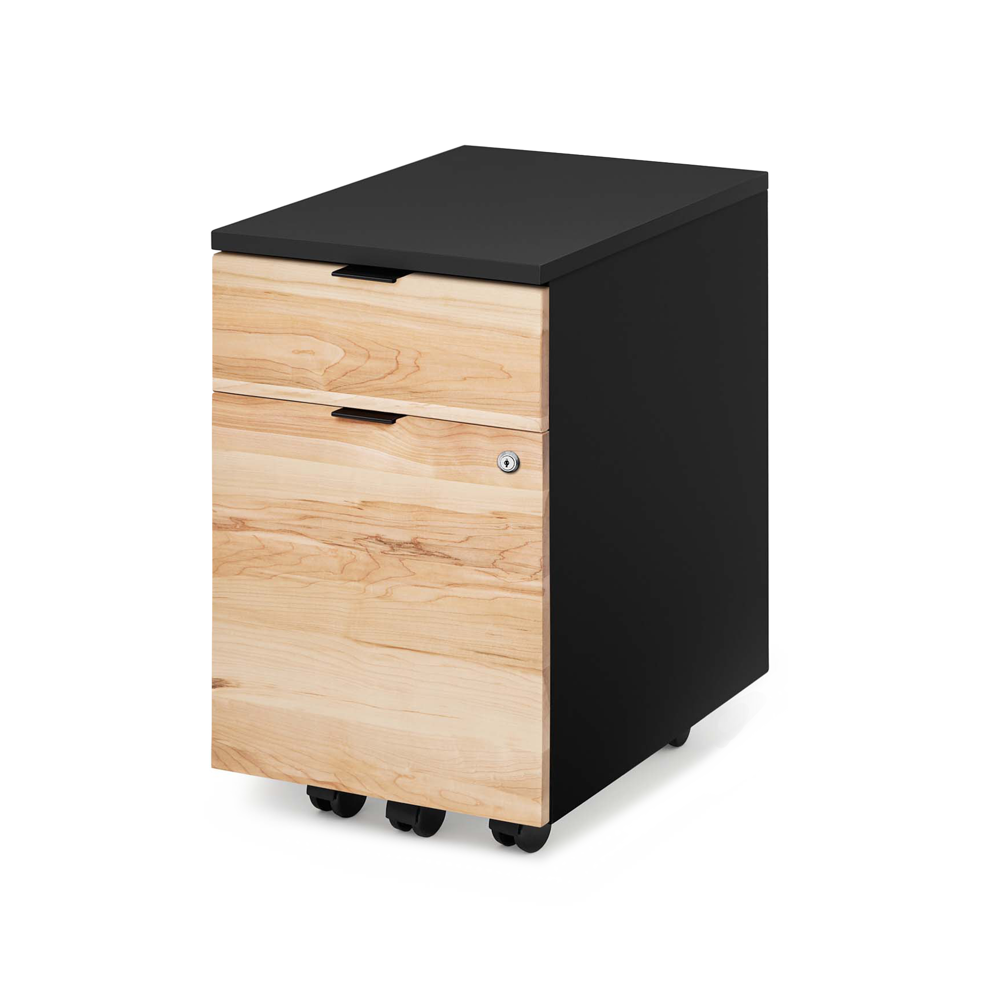 Neat Filing Cabinet - Cabinet-Color-Black/Front-Panels-Maple - Cabinet-Color-Noir/Front-Panels-Érable