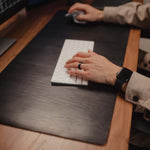 Leather Desk Pad - Black - Noir