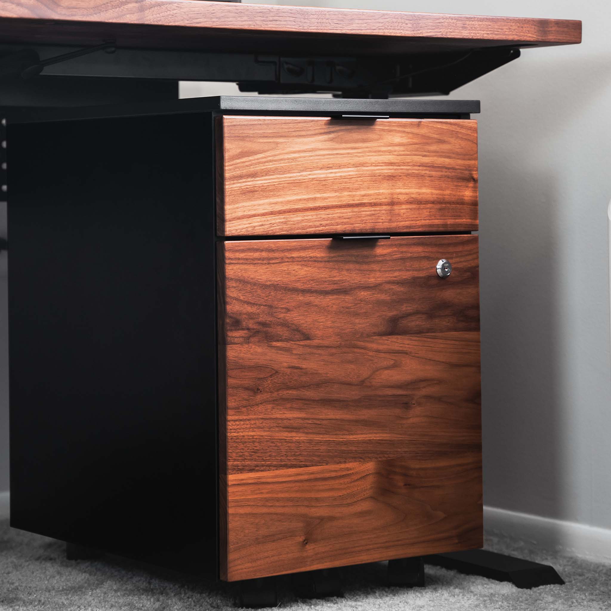 Neat Filing Cabinet - Cabinet-Color-Black/Front-Panels-Walnut - Cabinet-Color-Noir/Front-Panels-Noyer